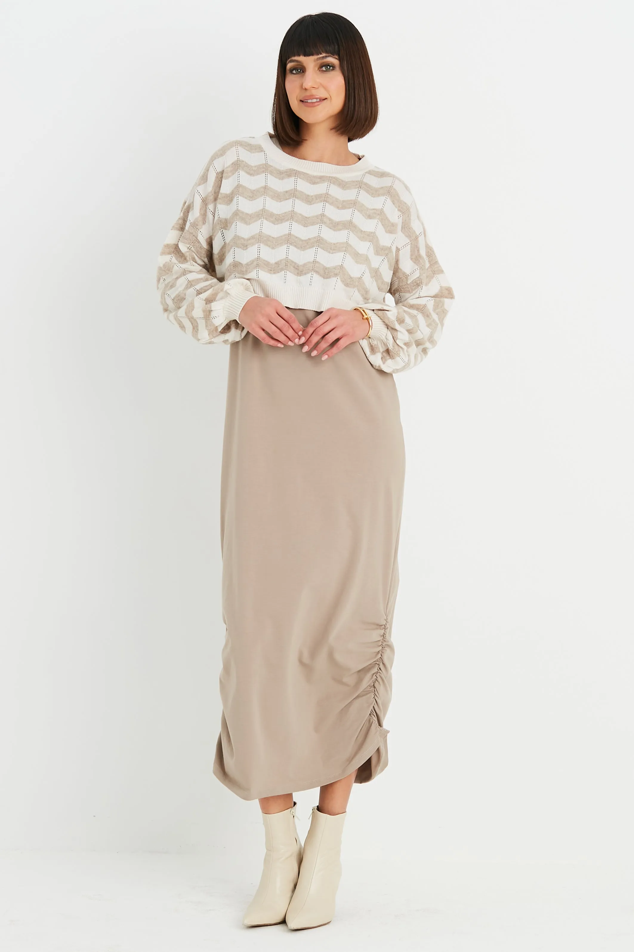 Cotton Lycra Ruched Tank Dress