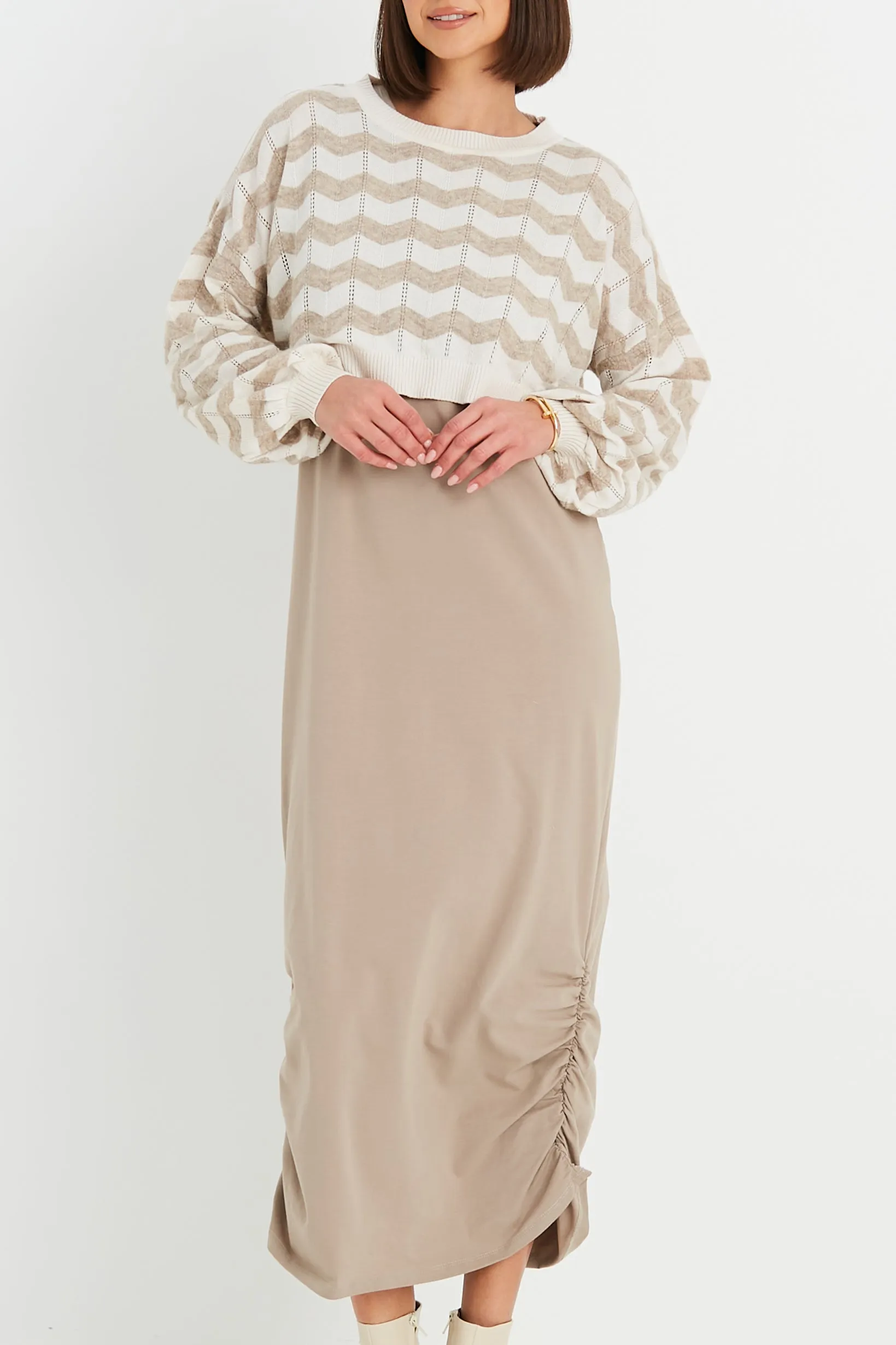 Cotton Lycra Ruched Tank Dress