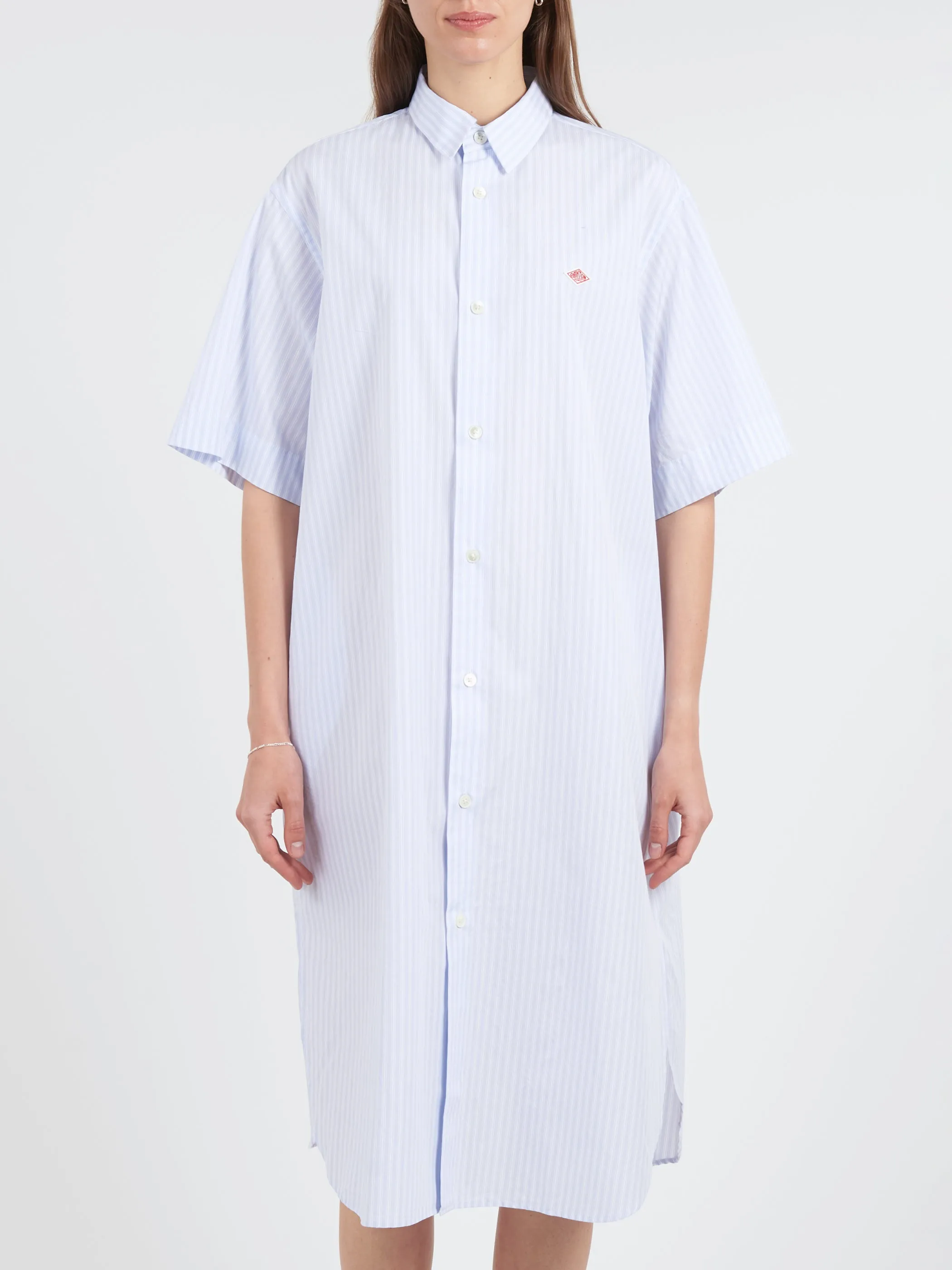 Cotton Poplin Short Sleeve Shirt Dress