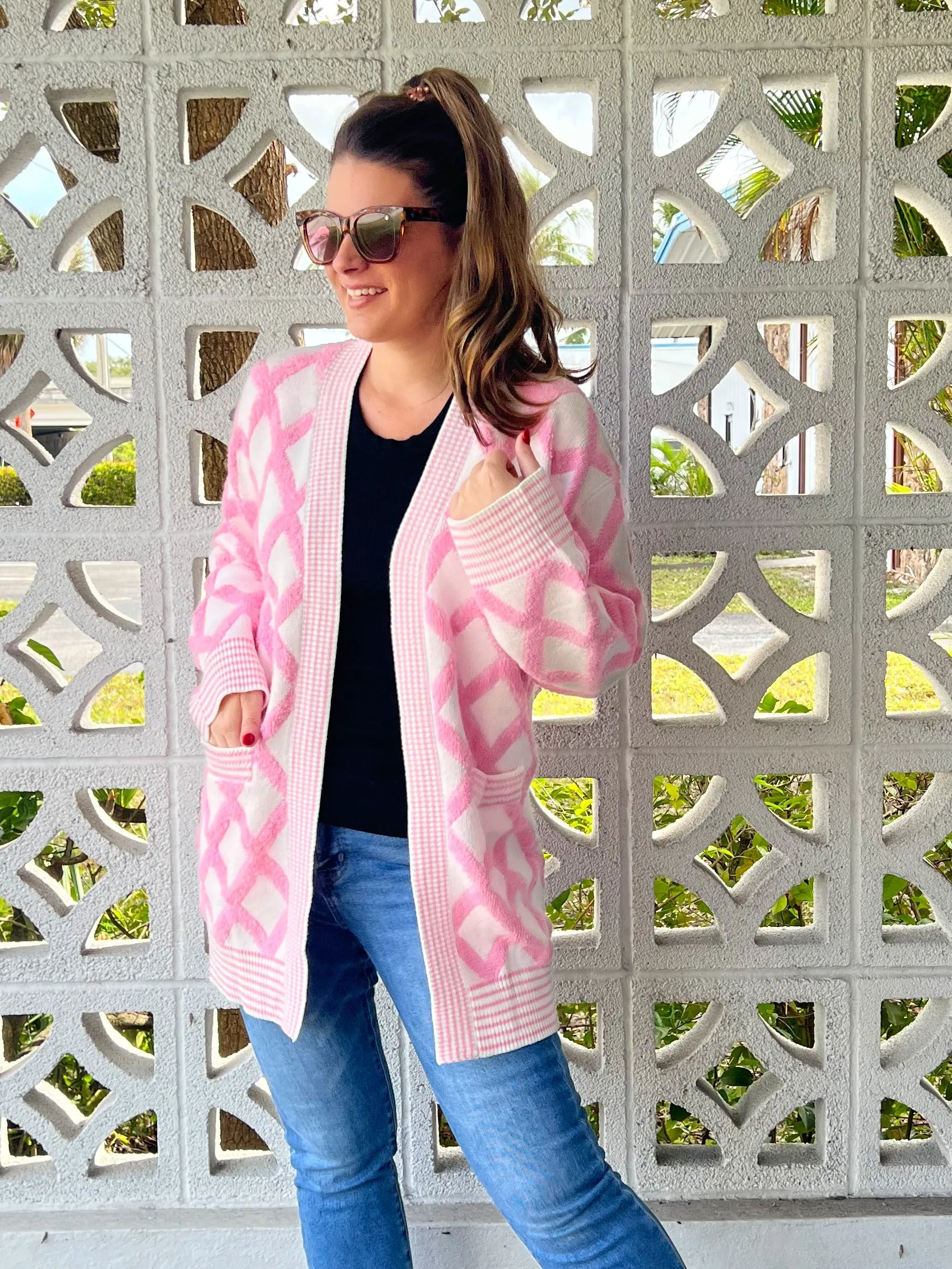Courtney Windowpane Cardigan