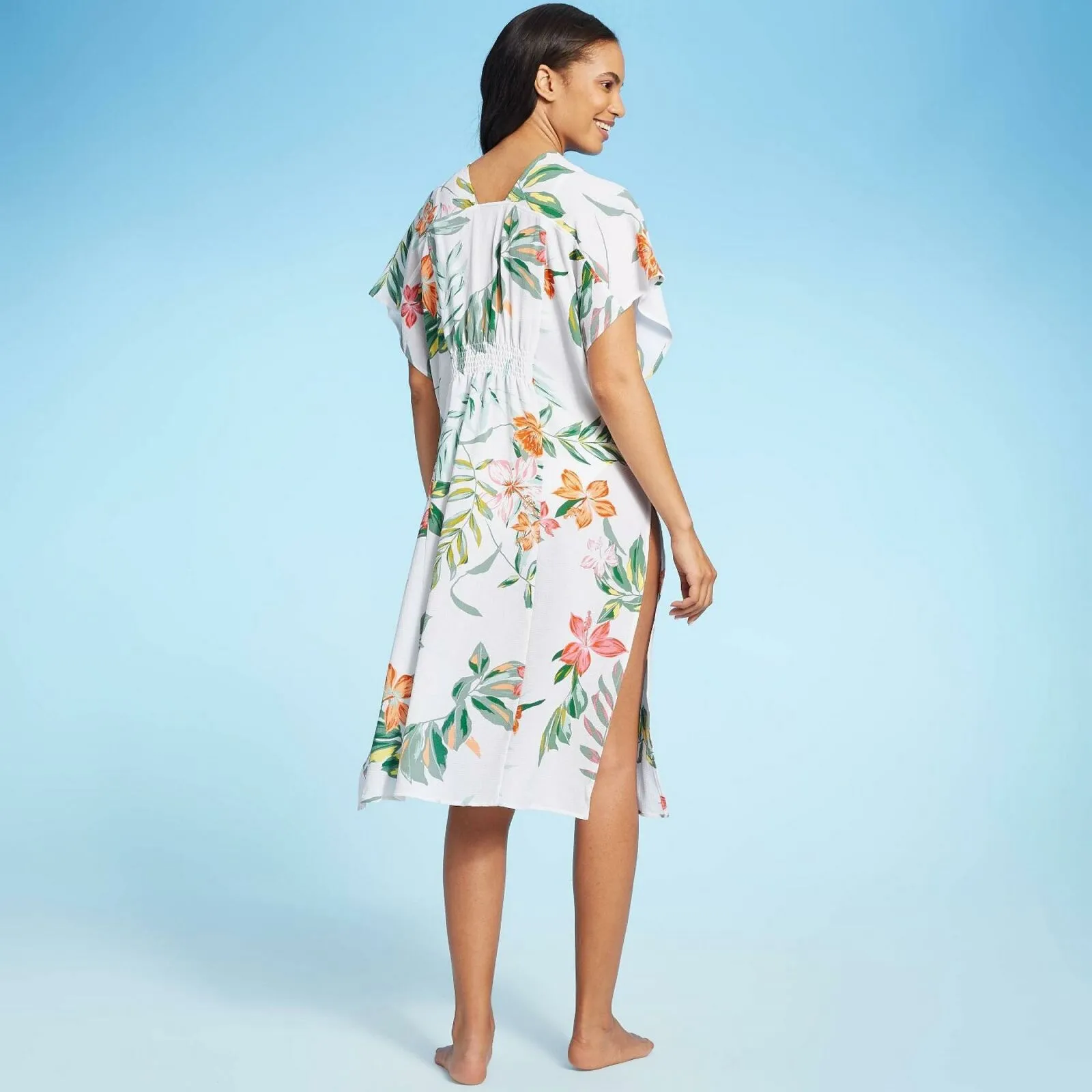 Cover 2 Cover Women's Smocked Back Kimono Cover Up
