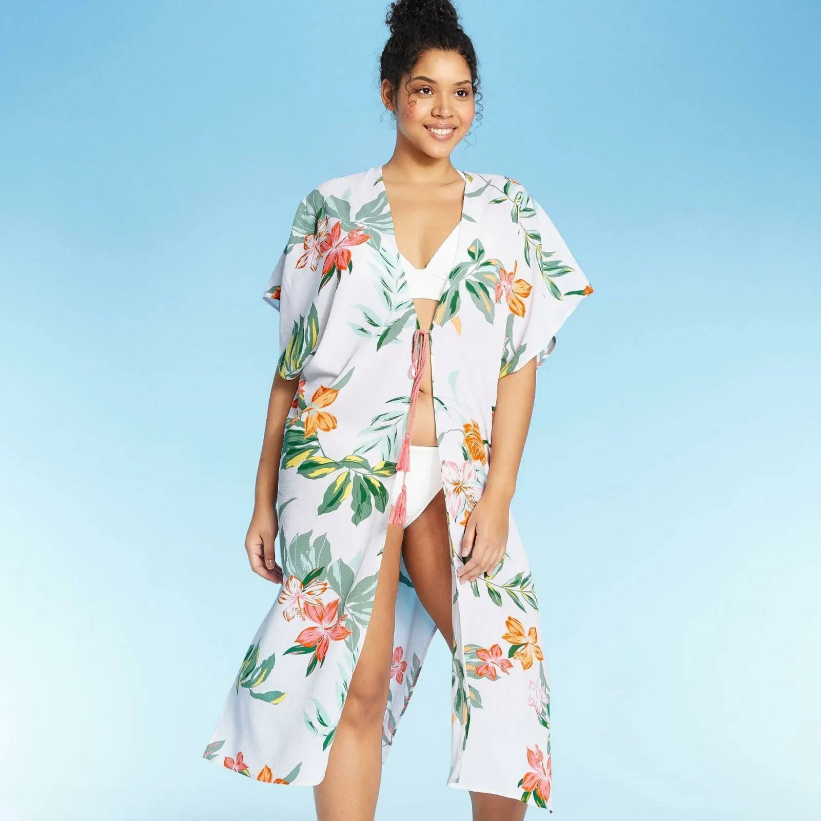Cover 2 Cover Women's Smocked Back Kimono Cover Up