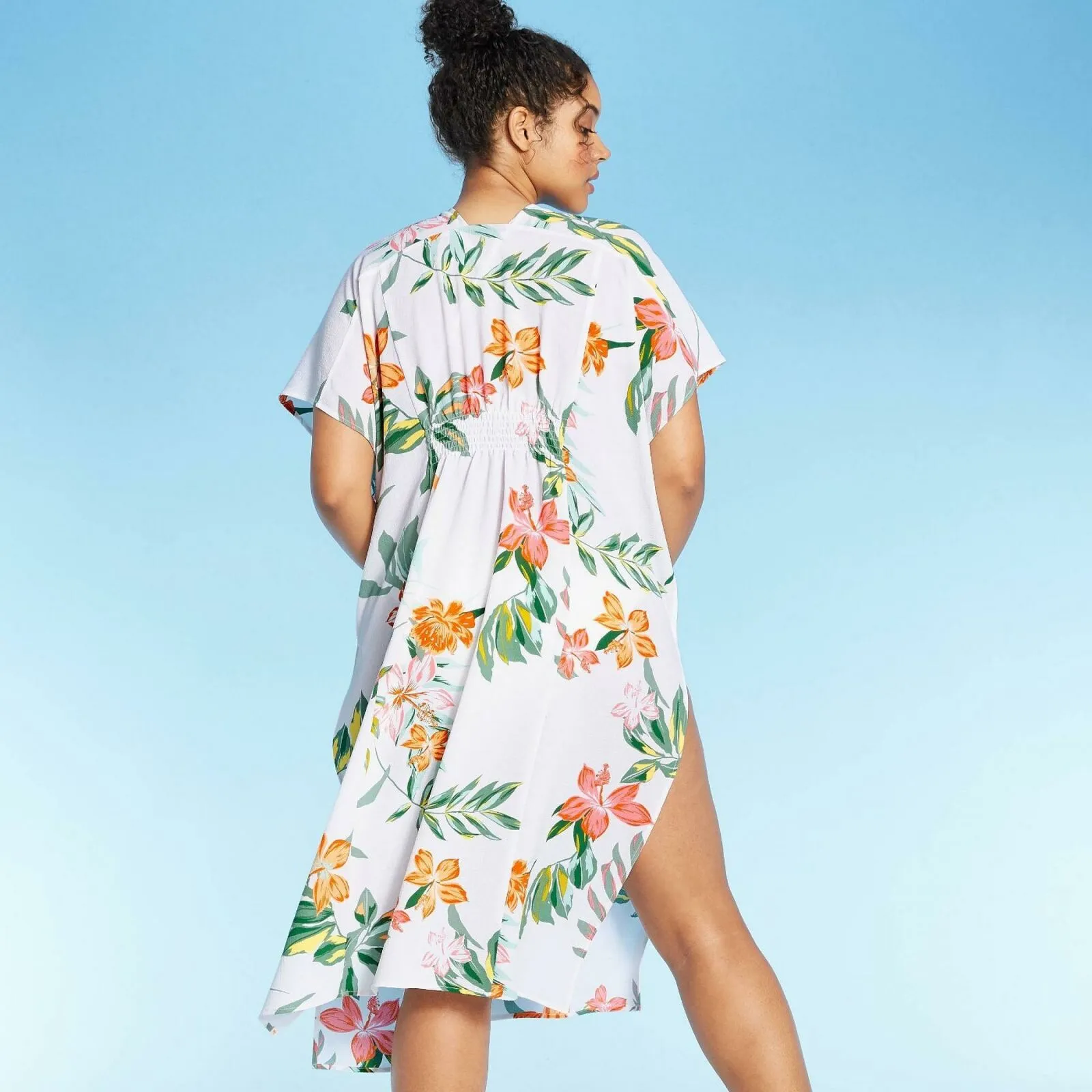 Cover 2 Cover Women's Smocked Back Kimono Cover Up