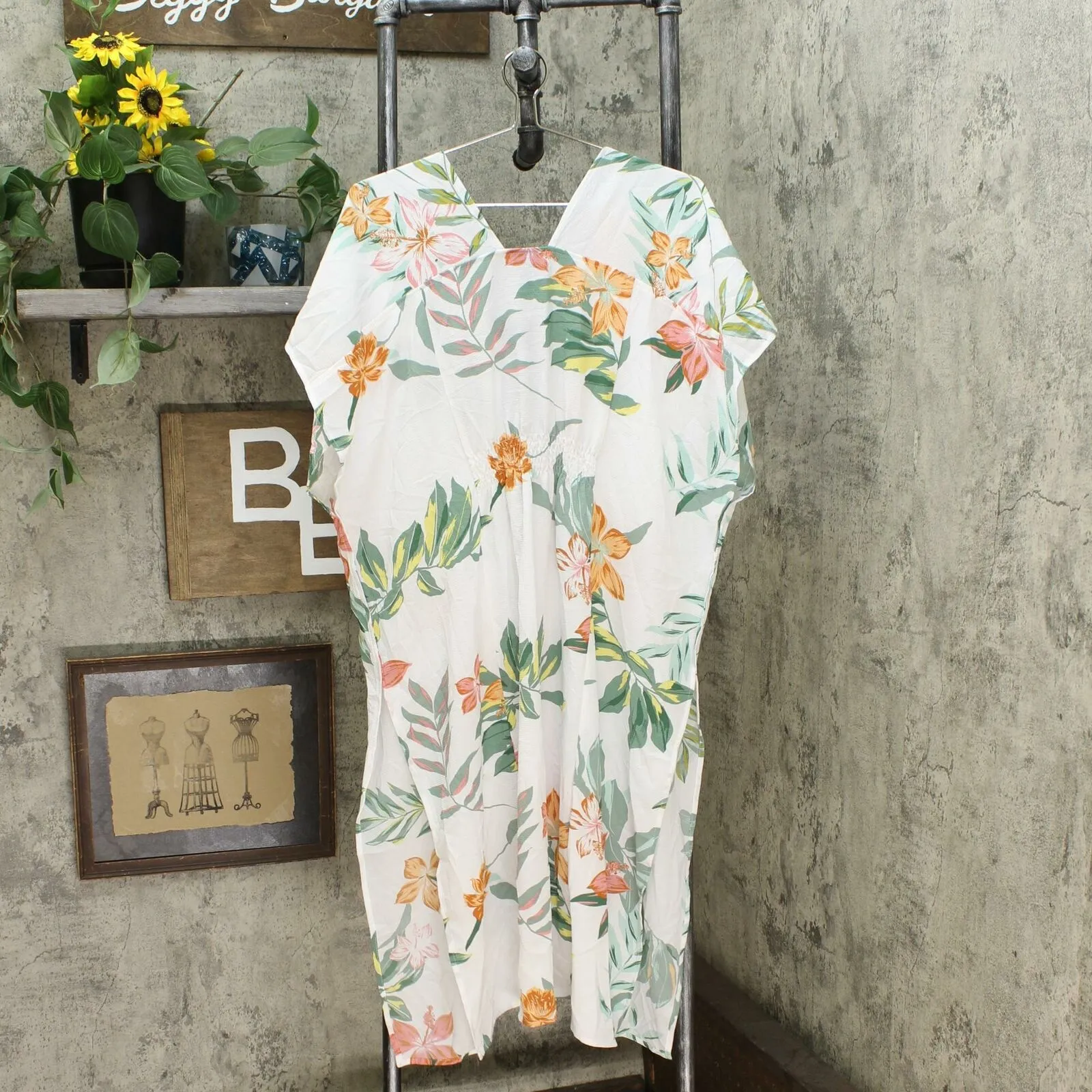 Cover 2 Cover Women's Smocked Back Kimono Cover Up