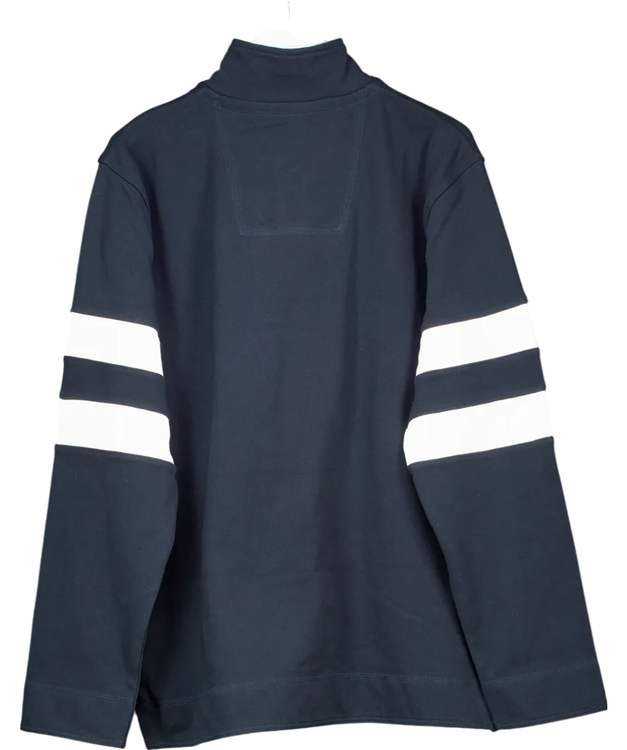 Crew Clothing Blue Padstow Pique Sweatshirt UK M