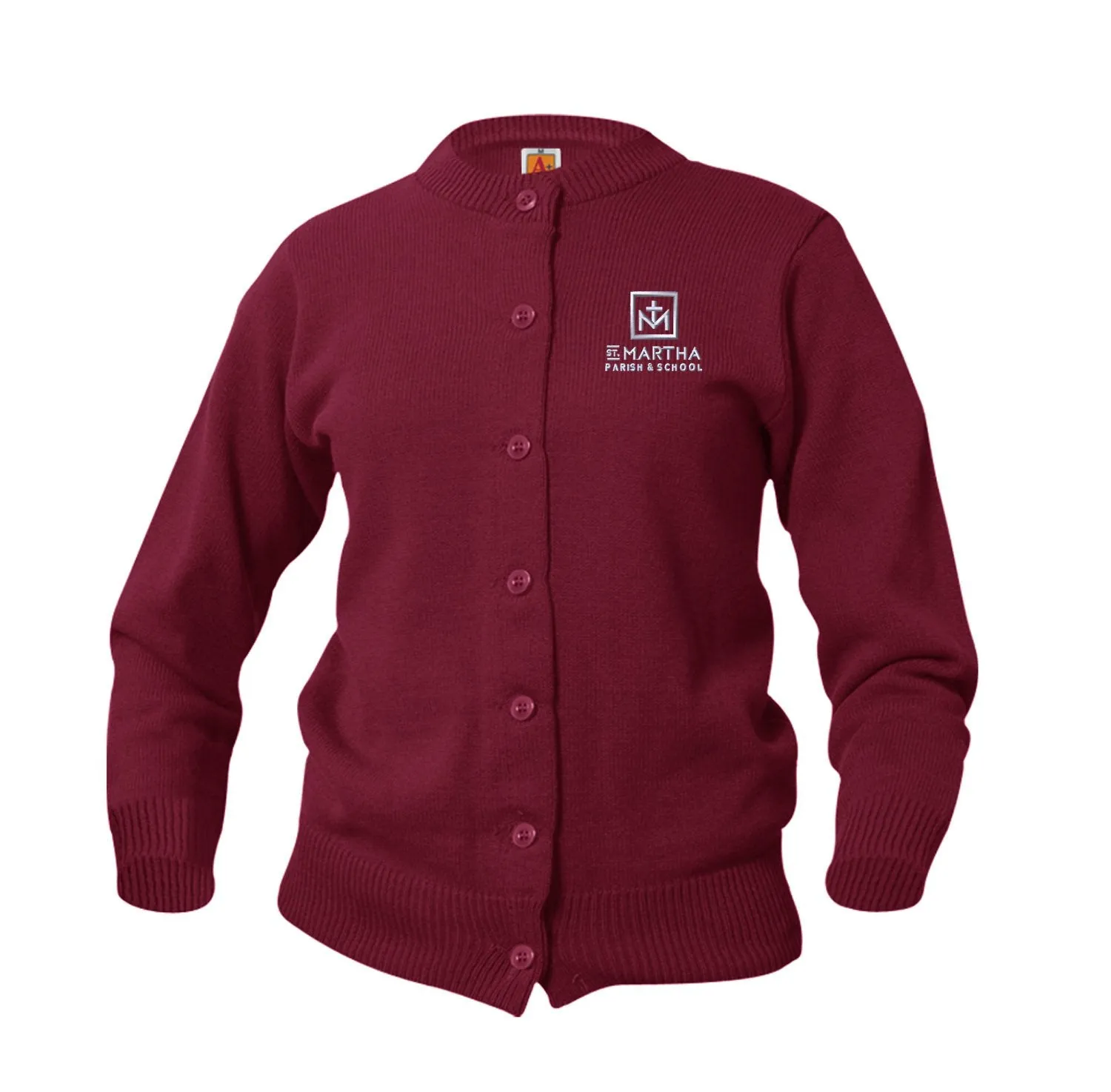 Crew Neck Sweater w/Buttons- St. Martha