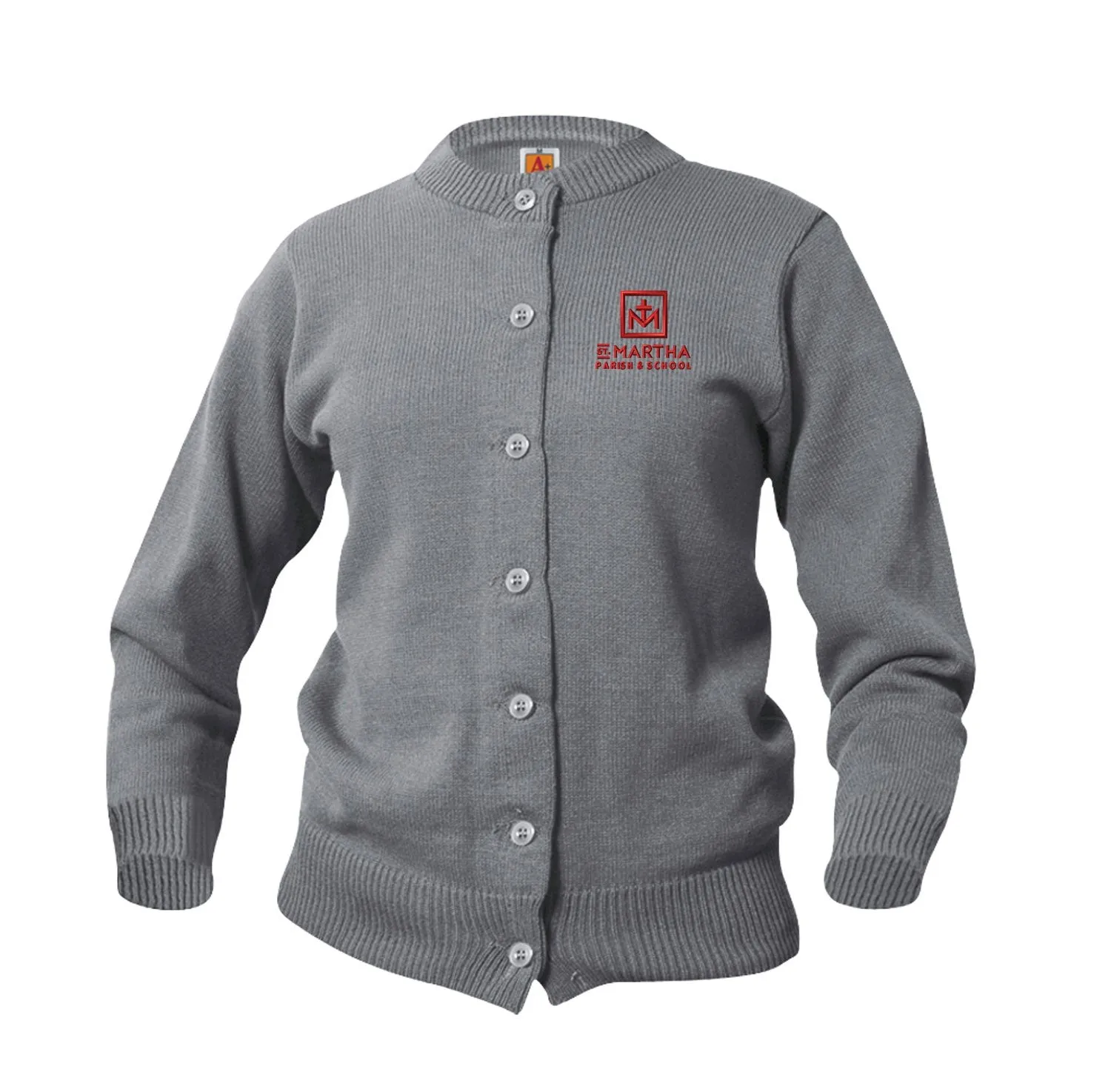 Crew Neck Sweater w/Buttons- St. Martha