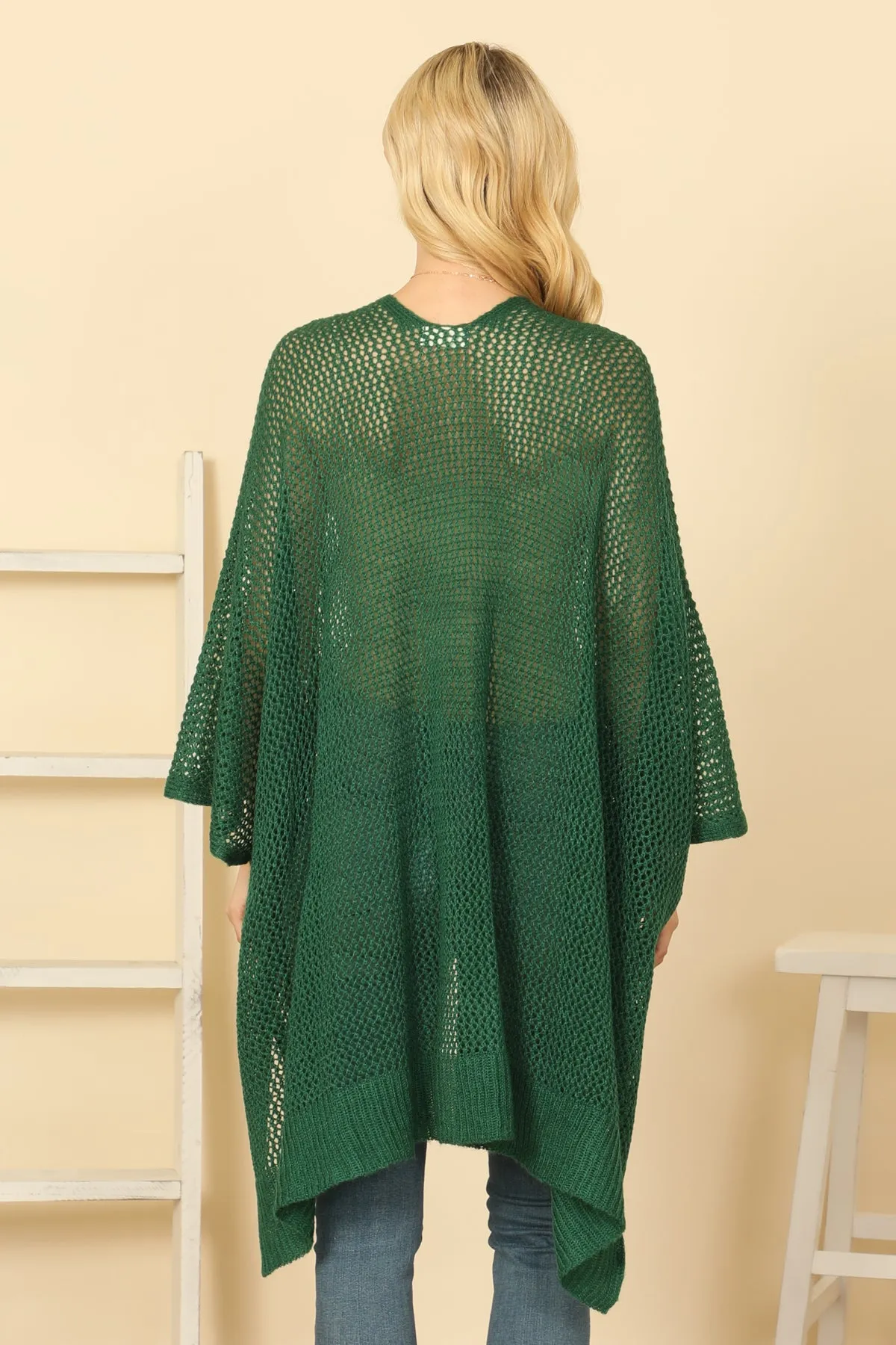 CROCHET MESH KIMONO CARDIGAN