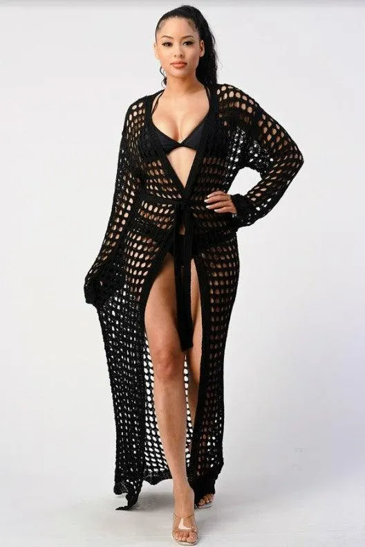 CROCHET SWIMMING COVER UP CARDIGAN
