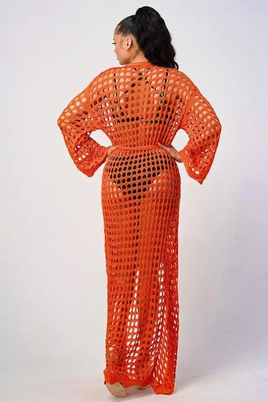 CROCHET SWIMMING COVER UP CARDIGAN