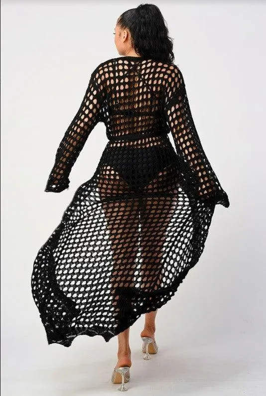 CROCHET SWIMMING COVER UP CARDIGAN