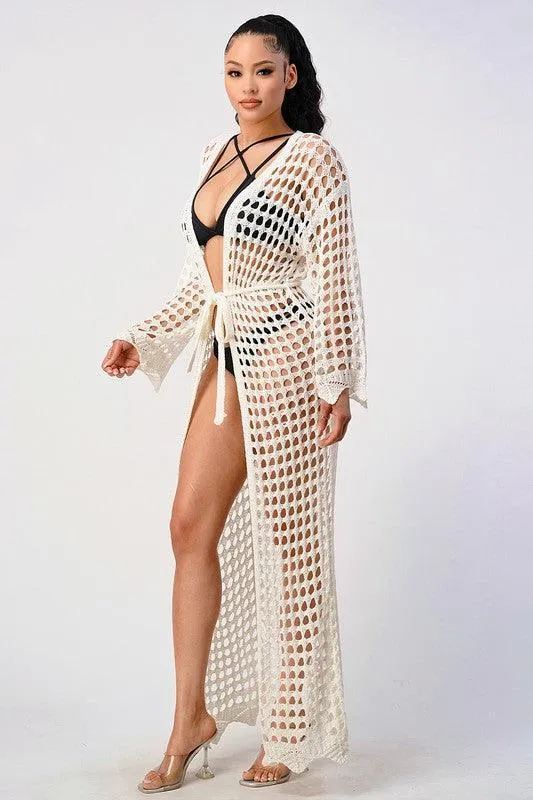 CROCHET SWIMMING COVER UP CARDIGAN