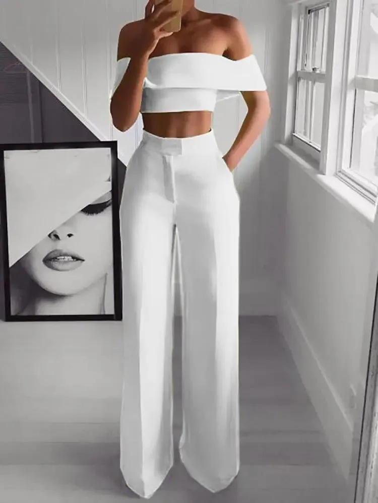 Crop Top with Wide Leg Pants