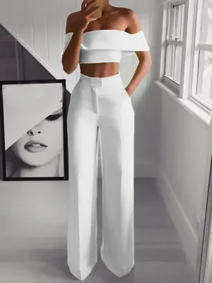 Crop Top with Wide Leg Pants