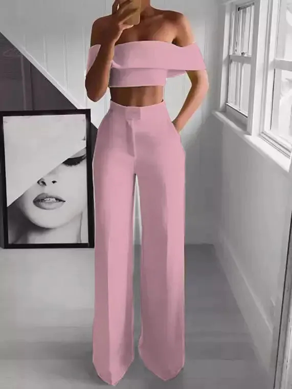 Crop Top with Wide Leg Pants