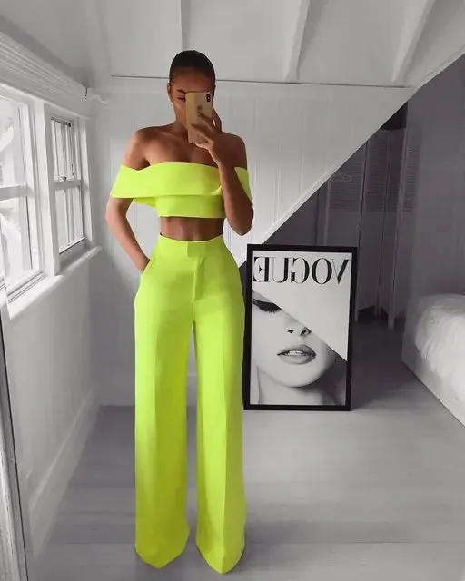 Crop Top with Wide Leg Pants