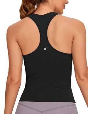 CRZ YOGA Butterluxe Racerback Workout Tank Tops for Women Sleeveless Camisole Gym Athletic Yoga Shirts Black