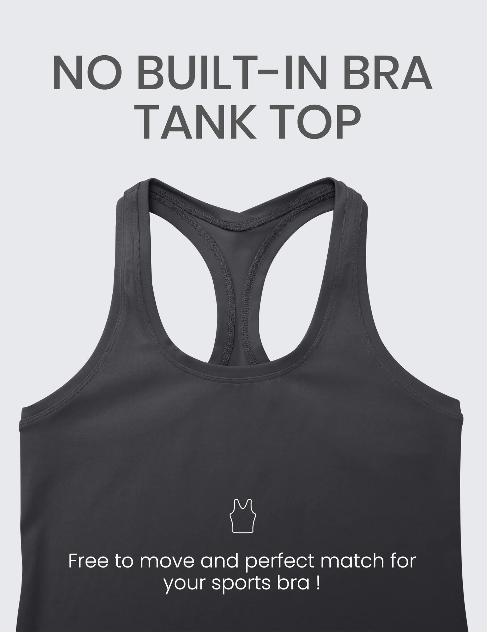 CRZ YOGA Butterluxe Racerback Workout Tank Tops for Women Sleeveless Camisole Gym Athletic Yoga Shirts Mysterious Grey