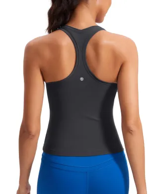 CRZ YOGA Butterluxe Racerback Workout Tank Tops for Women Sleeveless Camisole Gym Athletic Yoga Shirts Mysterious Grey