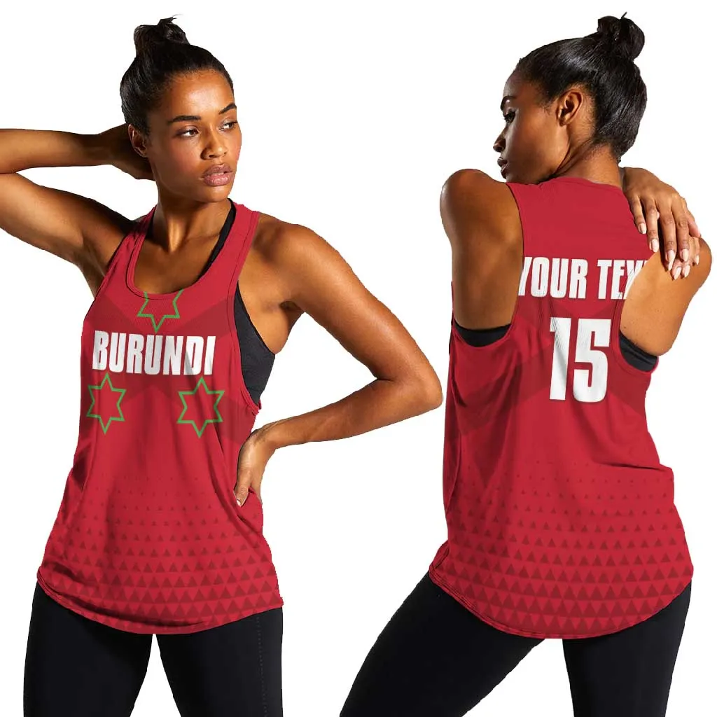 Custom Burundi Football Women Racerback Tank Go Intamba Go LT15