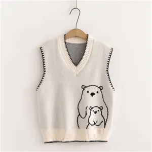 Cute Bear Jacquard Vest UB6189