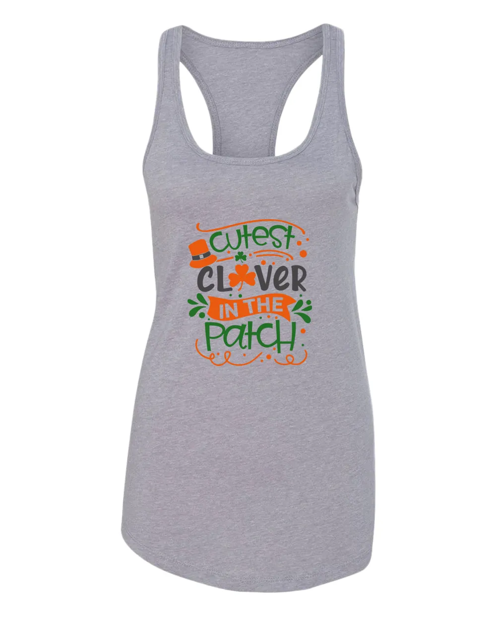 Cutest clever in the patch tank top women racerback st patrick's day tank top
