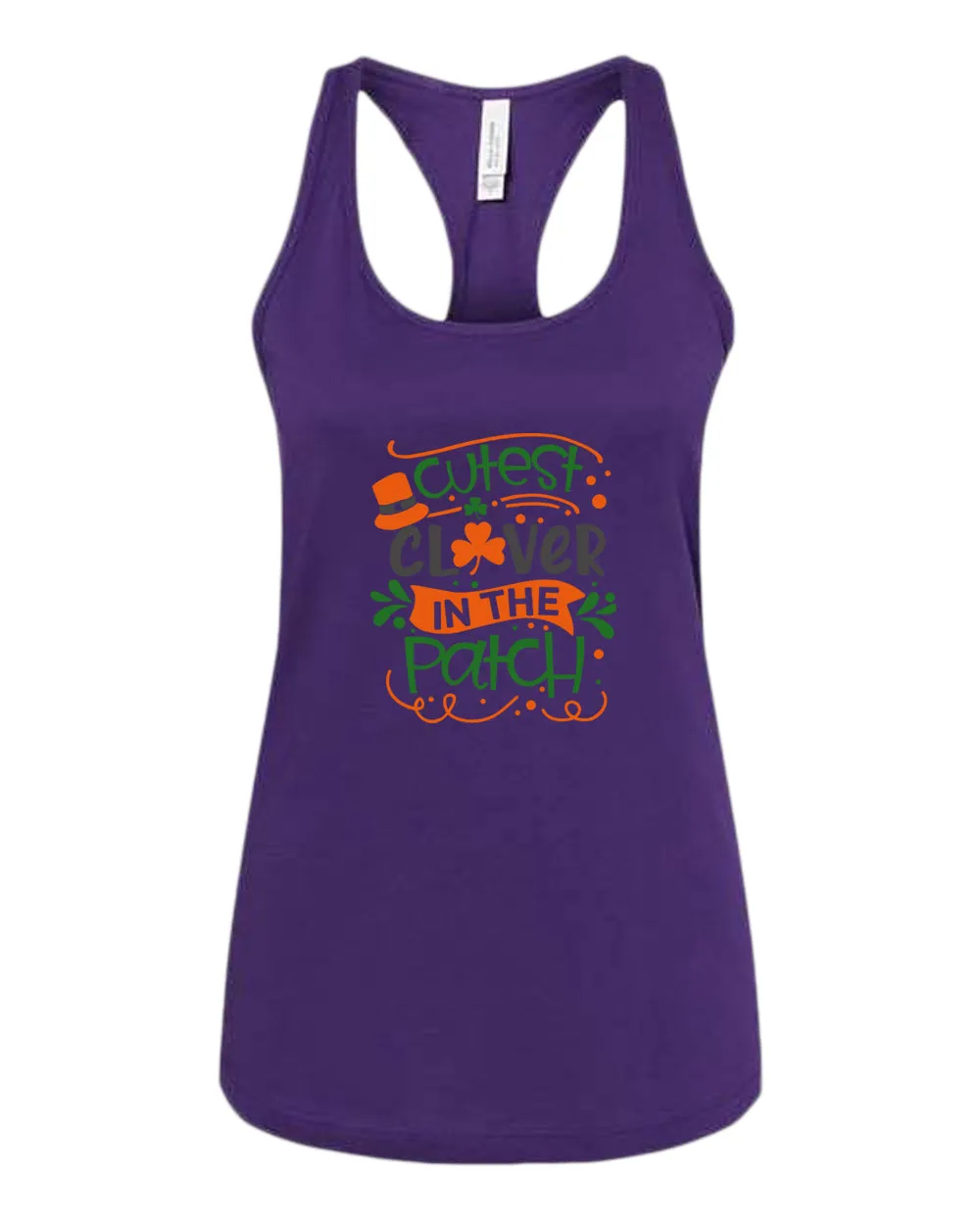 Cutest clever in the patch tank top women racerback st patrick's day tank top