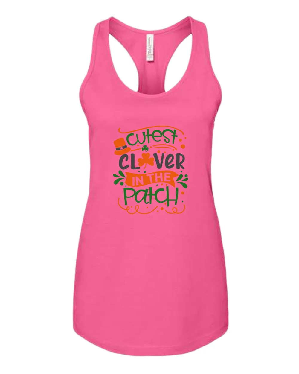 Cutest clever in the patch tank top women racerback st patrick's day tank top