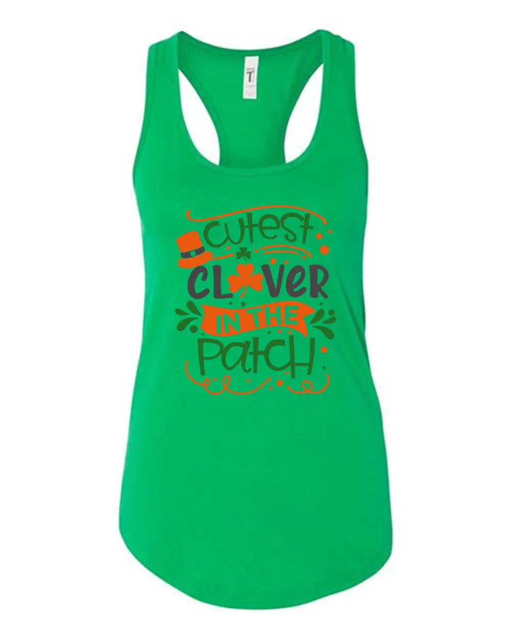 Cutest clever in the patch tank top women racerback st patrick's day tank top