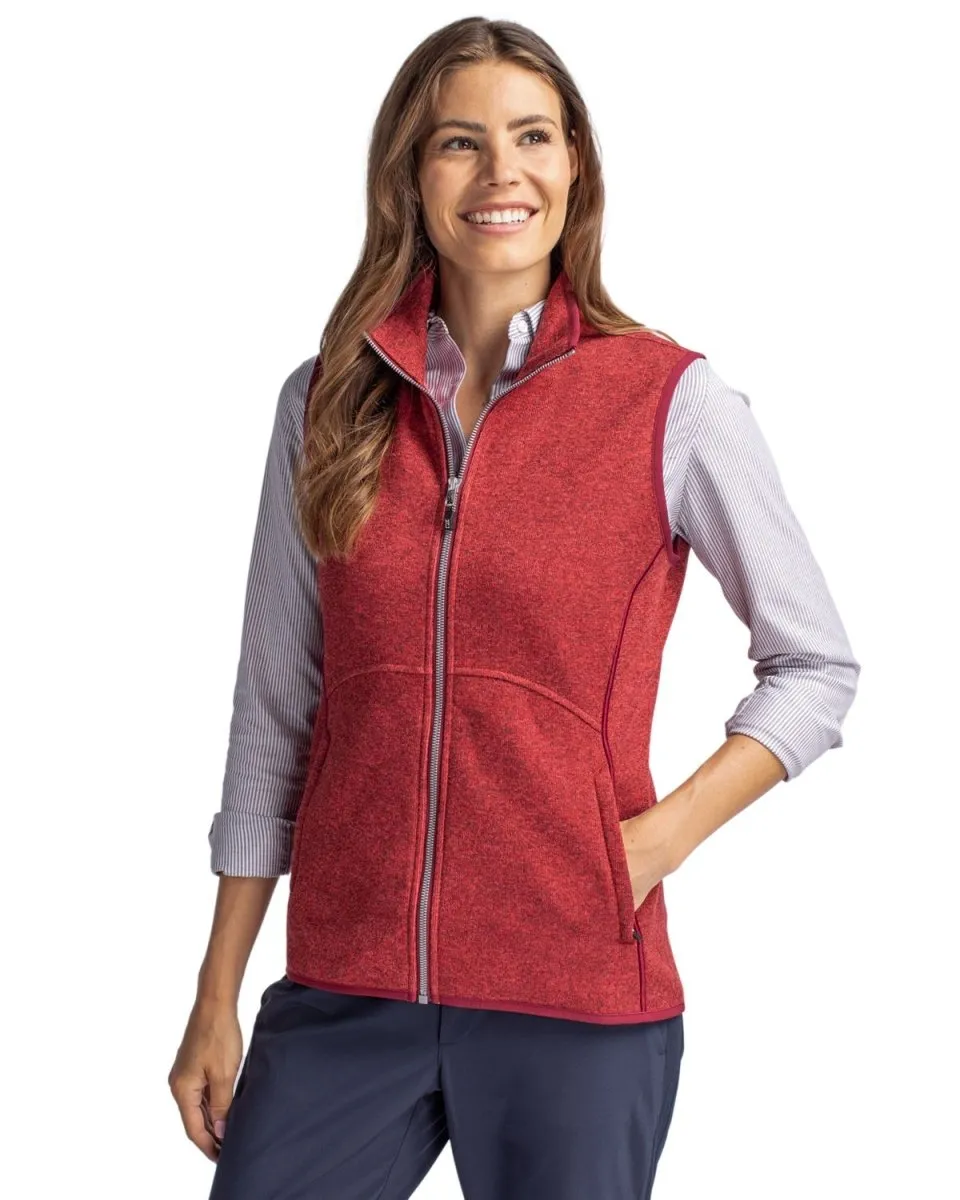 Cutter & Buck Mainsail Basic Sweater-Knit Womens Full Zip Vest