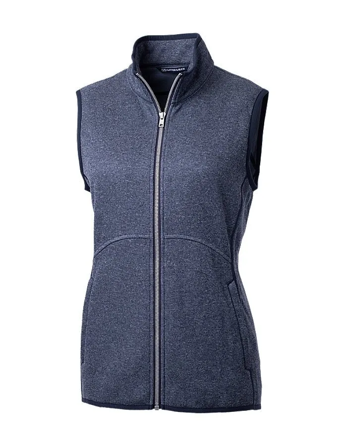 Cutter & Buck Mainsail Basic Sweater-Knit Womens Full Zip Vest