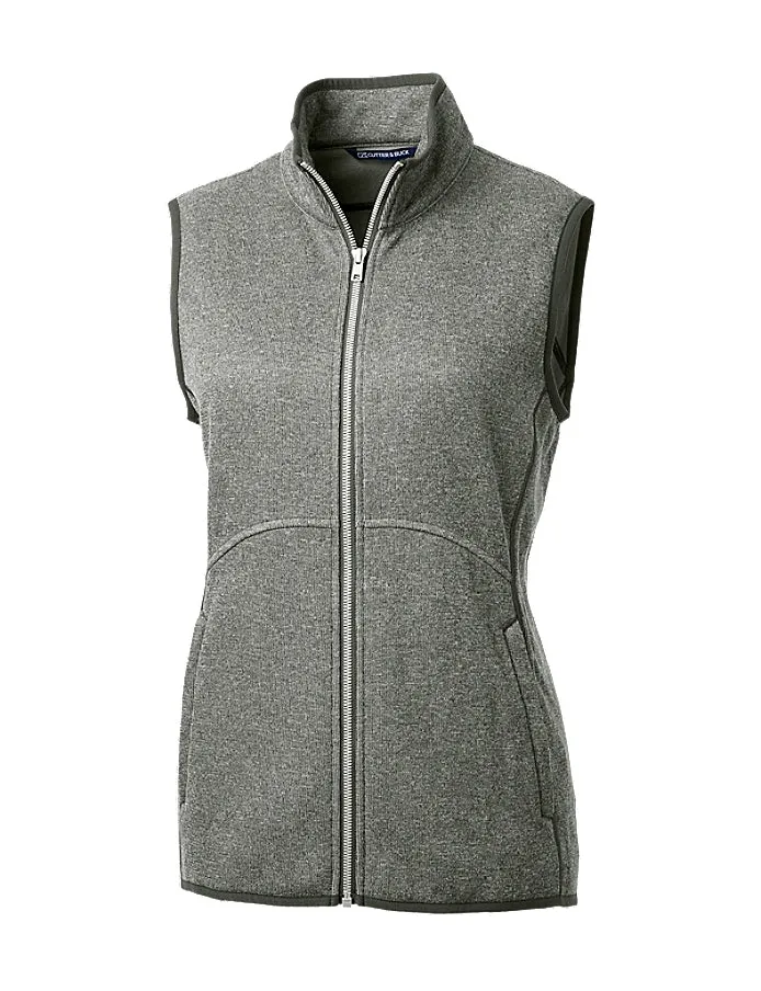 Cutter & Buck Mainsail Basic Sweater-Knit Womens Full Zip Vest