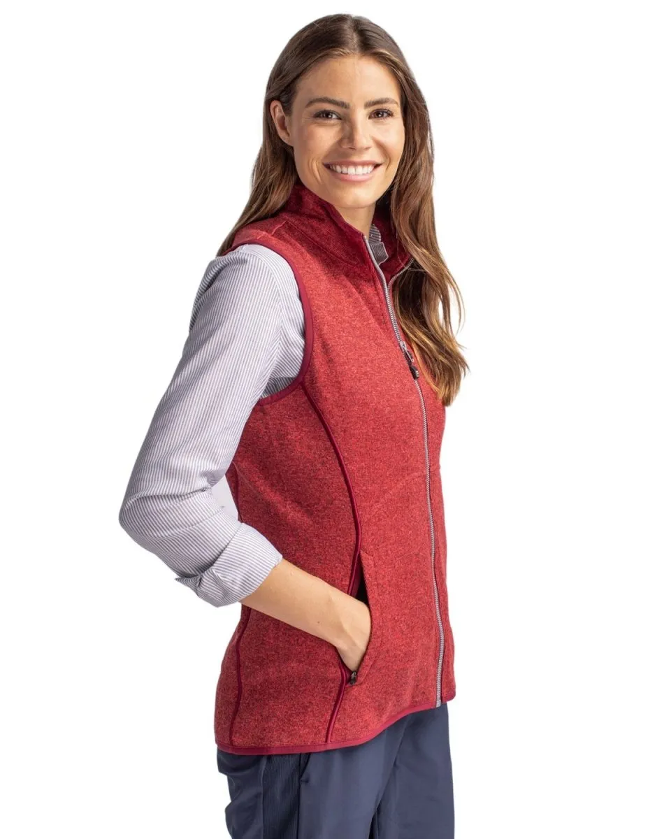 Cutter & Buck Mainsail Basic Sweater-Knit Womens Full Zip Vest