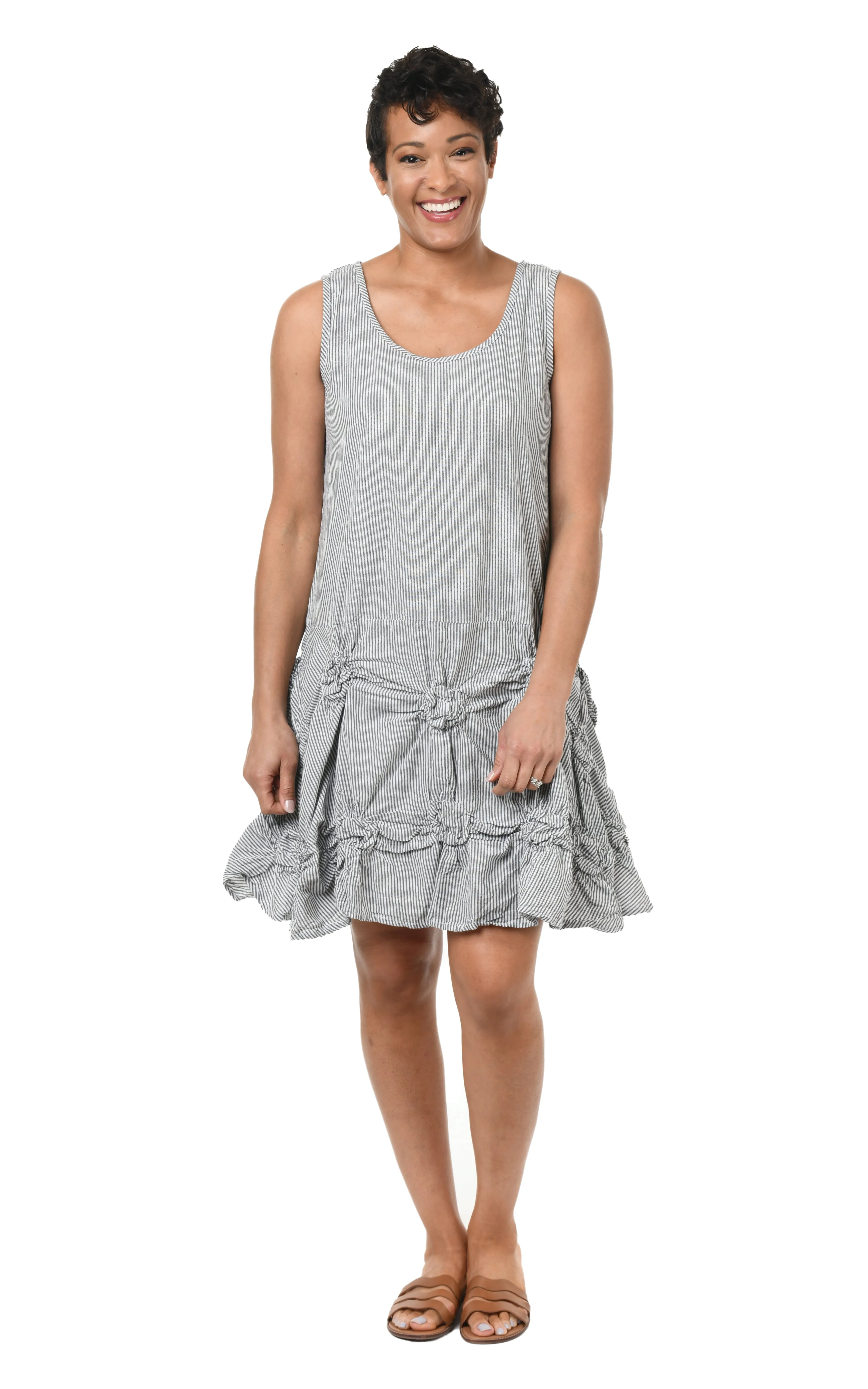 CV379 Matilda Tunic in Ticking Stripe