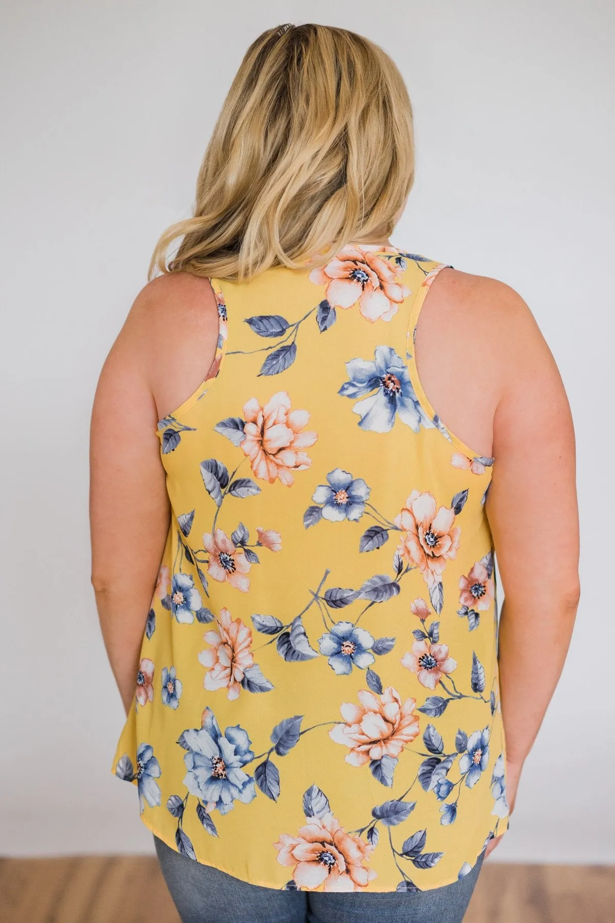 Dancing in Floral Tank Top- Yellow