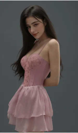 Danika Pink Floral Dress Swimsuit