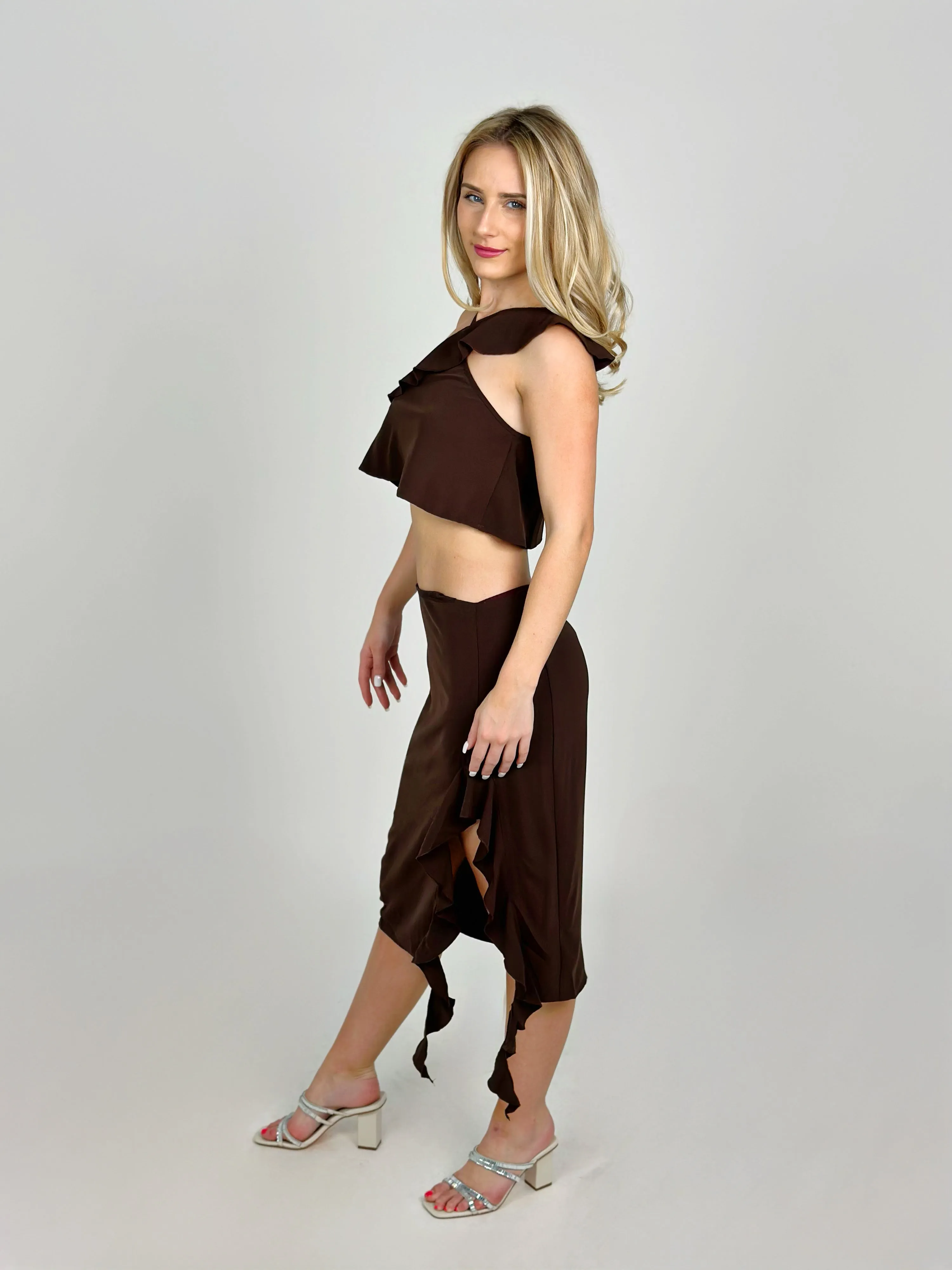 Dark Brown Crop Top