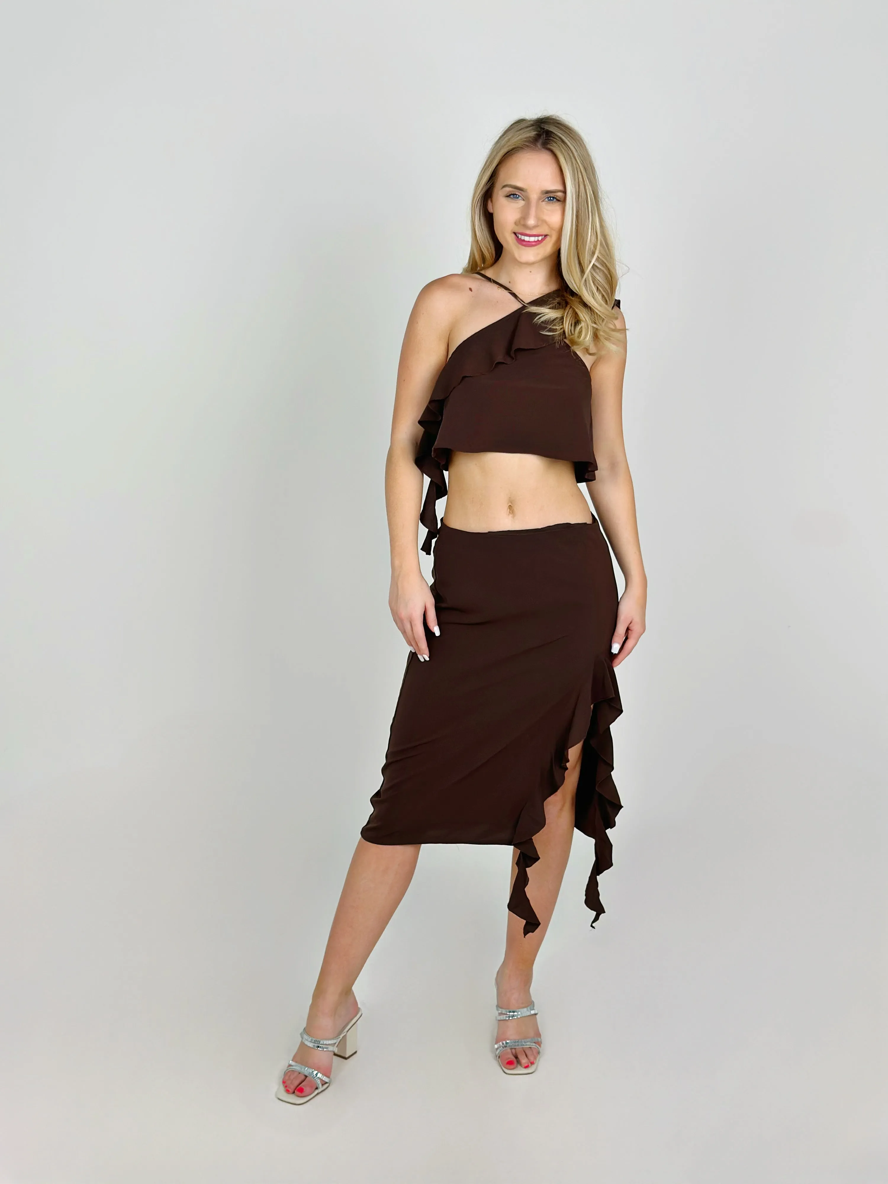 Dark Brown Crop Top