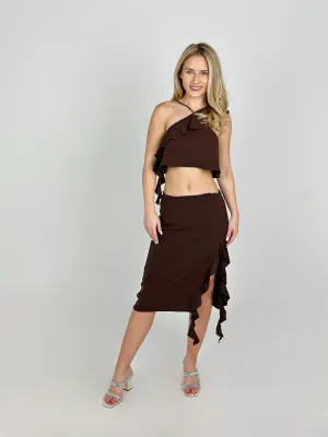 Dark Brown Crop Top