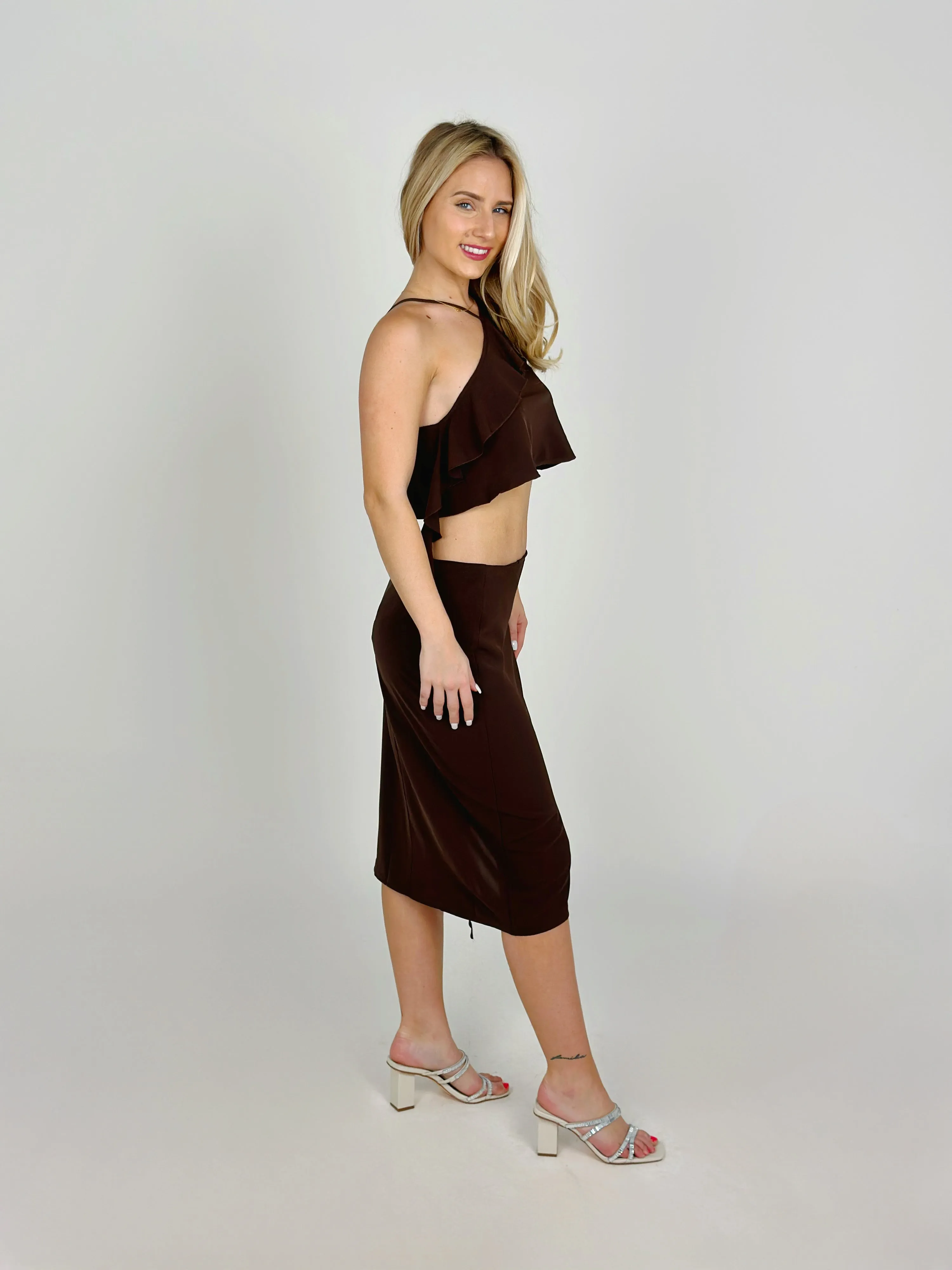 Dark Brown Crop Top