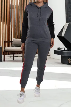 Dark Grey Fleece Tracksuit Set