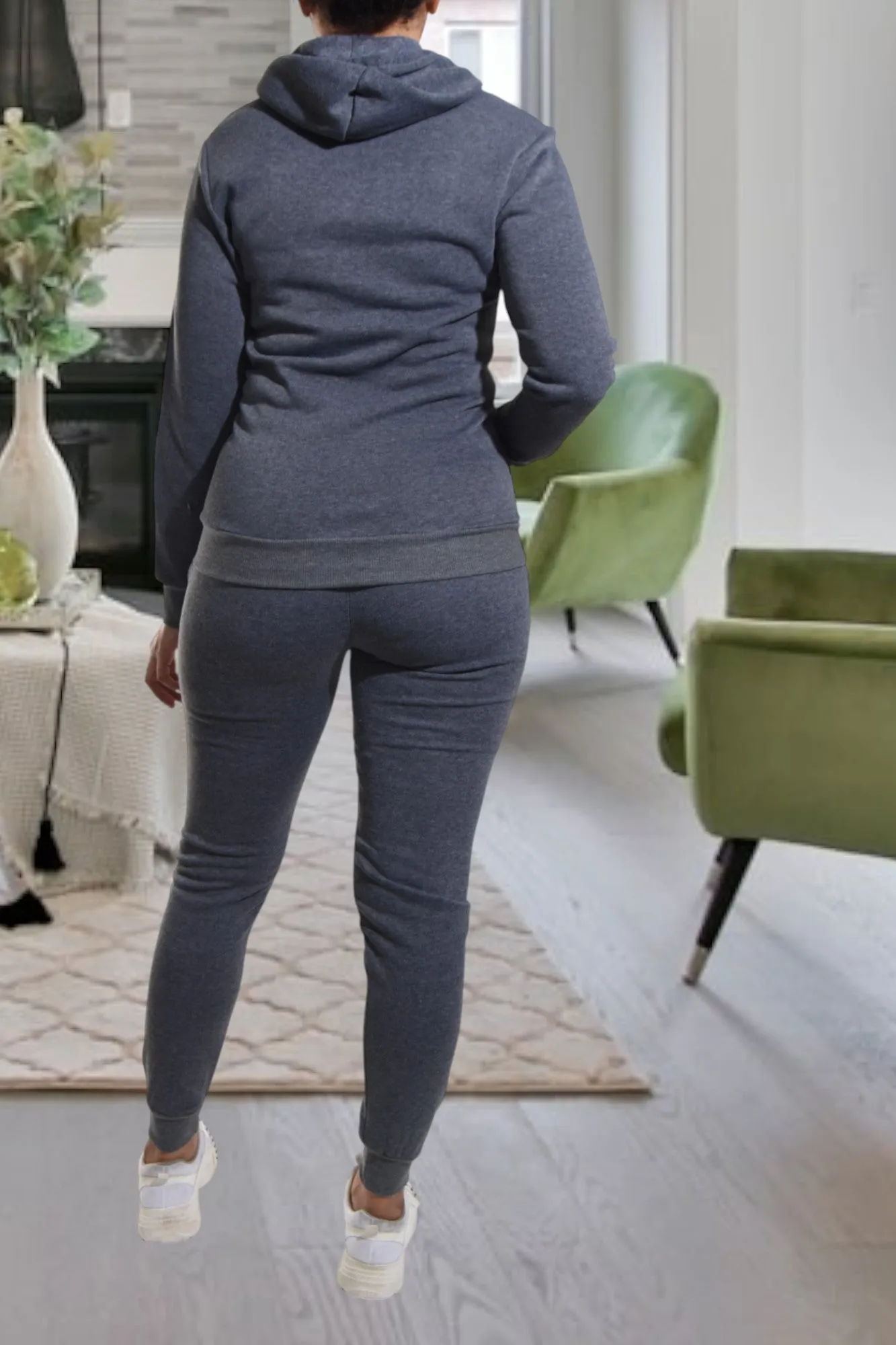Dark Grey Graphic Tracksuit Set