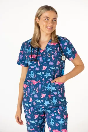 Deep Sea Delight Scrubs Set (Cotton)