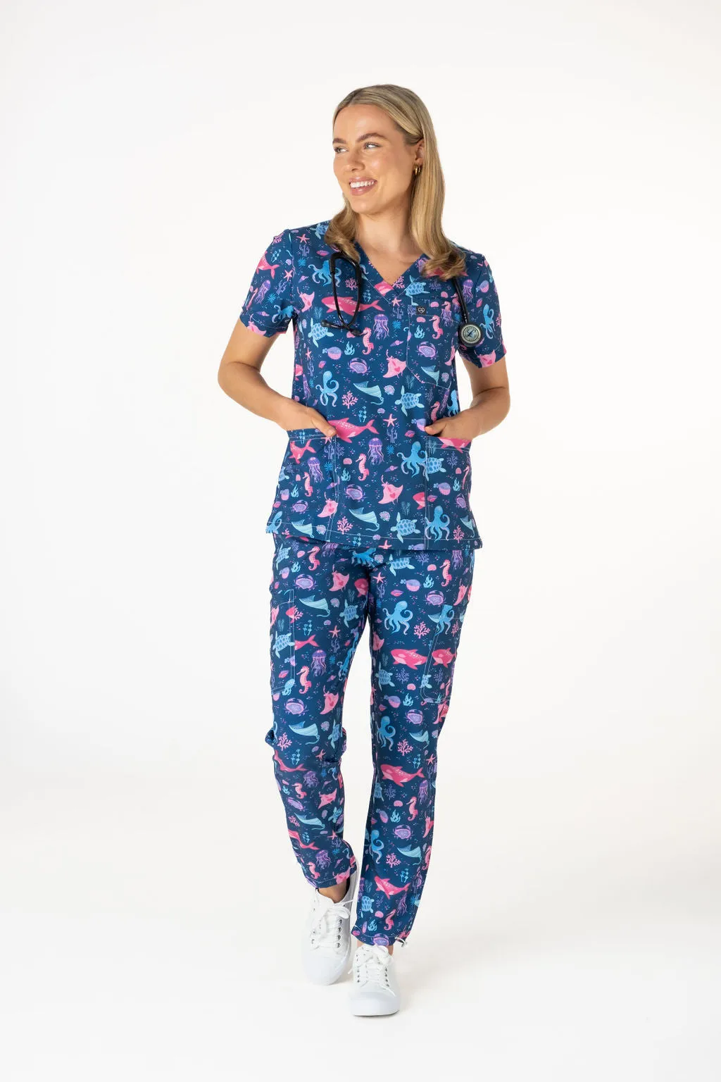 Deep Sea Delight Scrubs Set (Cotton)