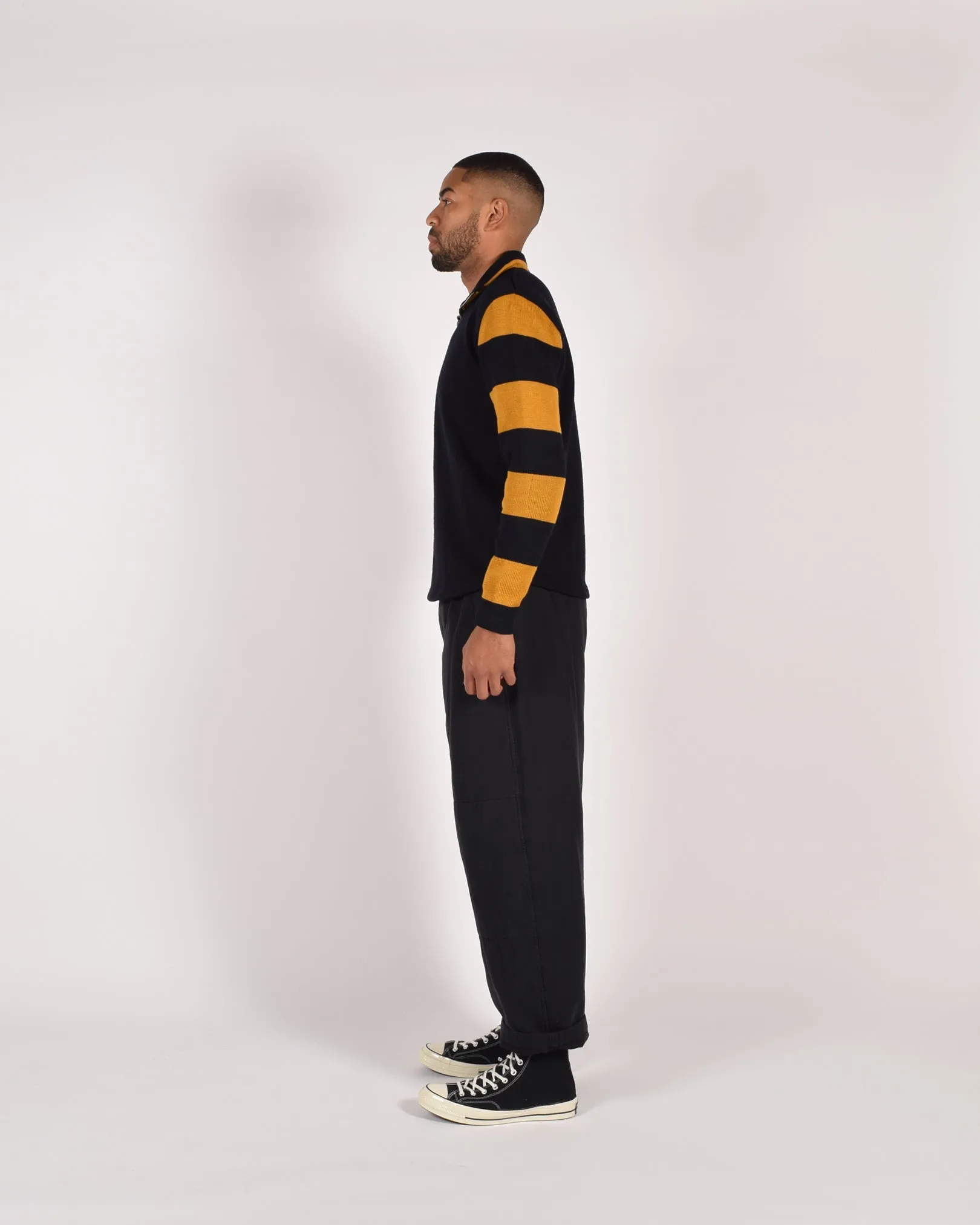 Dehen 1/4 Zip Moto Jersey - Dark Navy / Gold