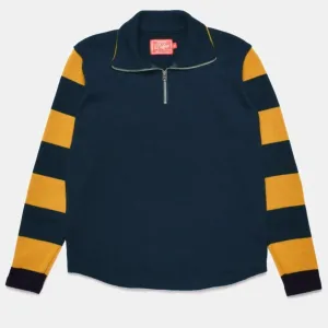 Dehen 1/4 Zip Moto Jersey - Dark Navy / Gold