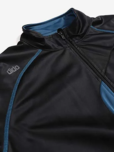 DIDA Black Polyester Athletic Gym Running Sports Tracksuit for Men