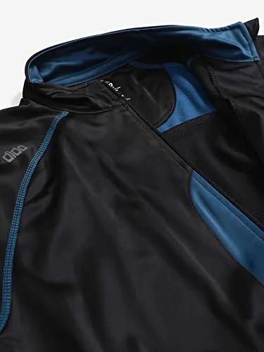 DIDA Black Polyester Athletic Gym Running Sports Tracksuit for Men