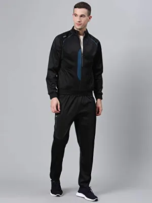 DIDA Black Polyester Athletic Gym Running Sports Tracksuit for Men