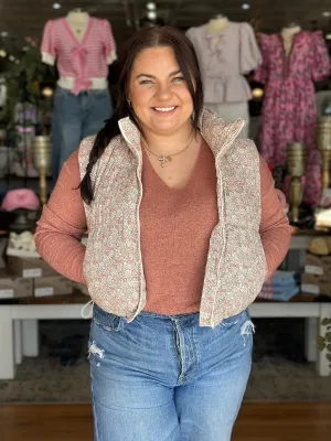 Ditsy Floral Puffer Vest